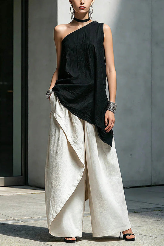 Casual Versatile Fashionable One-shoulder T-shirt 