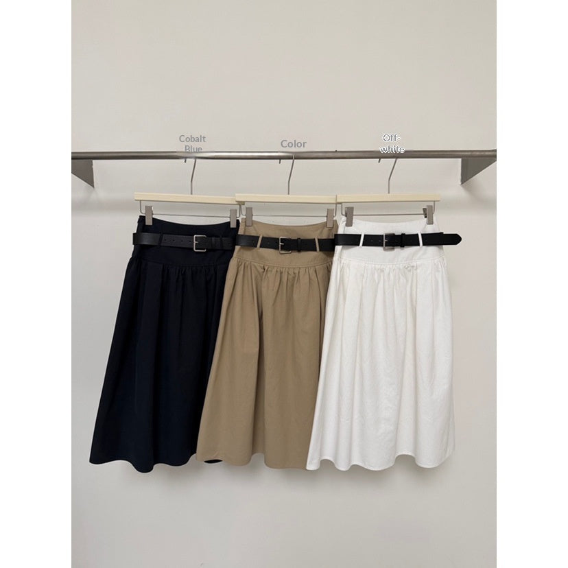 Fashionable Relaxed A-line Skirt Draping High-end Mid-length Pleated Skirt 