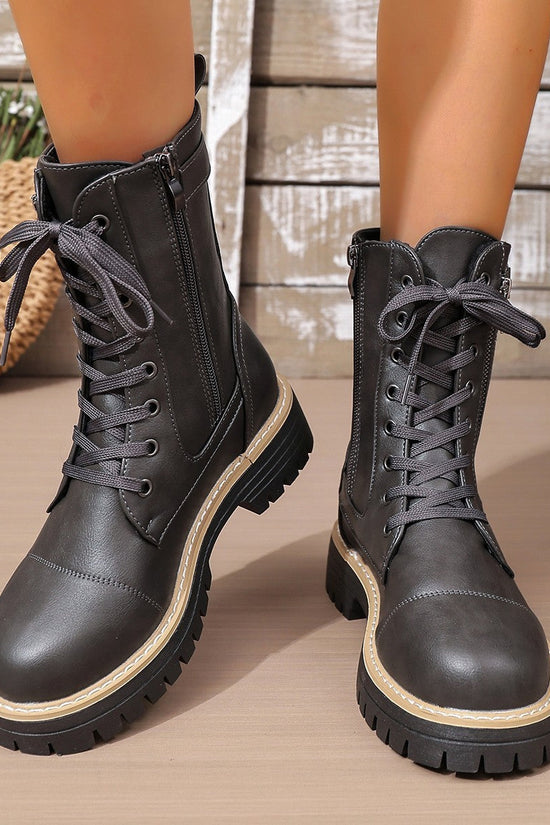 Solid Color Low Heel Mid Boots for Women — Sleek & Comfortable CJ