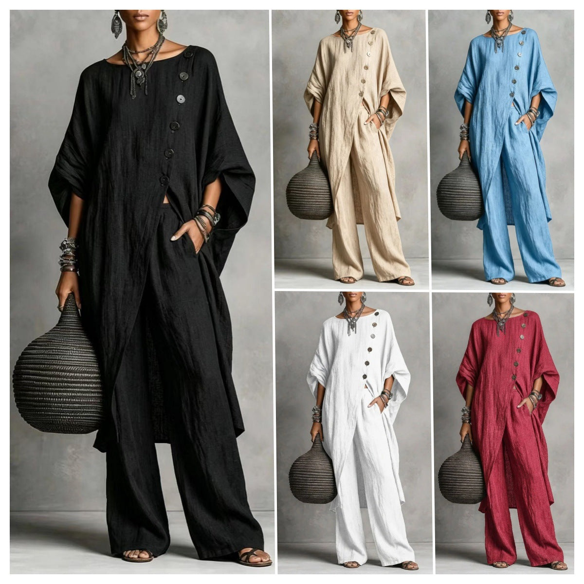 Women's Irregular Casual Shirt Set 