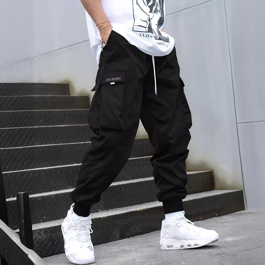 Men’s Multi‑Pocket Drawstring Cargo Pants CJ US