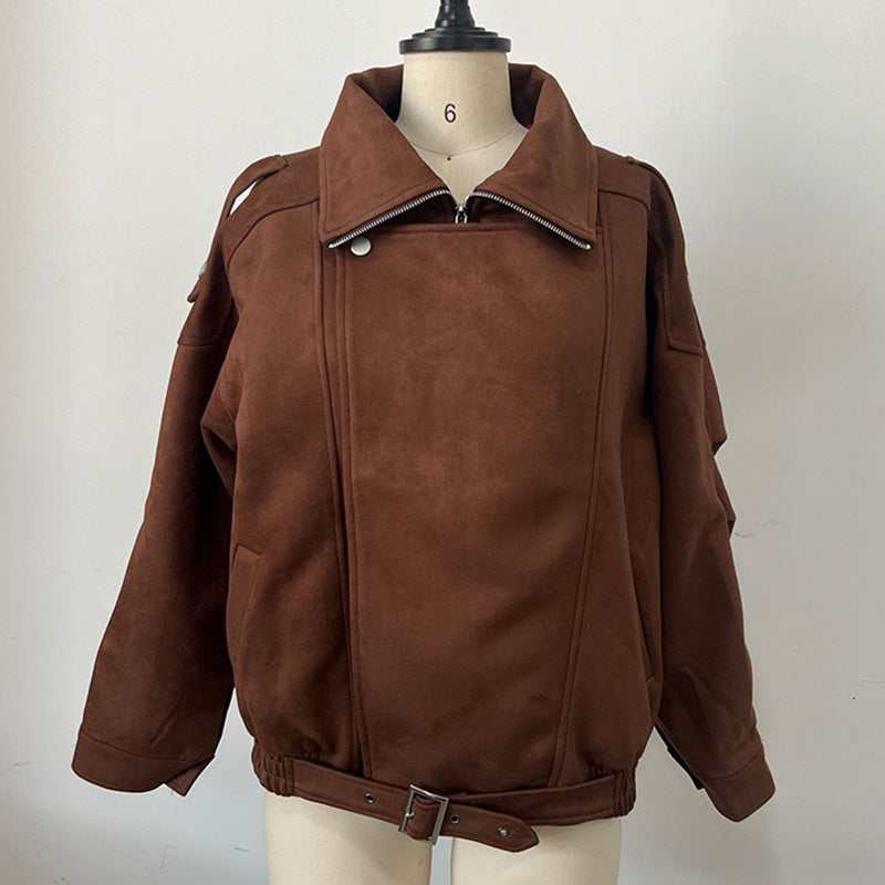 Women's Casual Zip Up Jacket, Fall Long Sleeve Outerwear Coat With Pockets CJ US