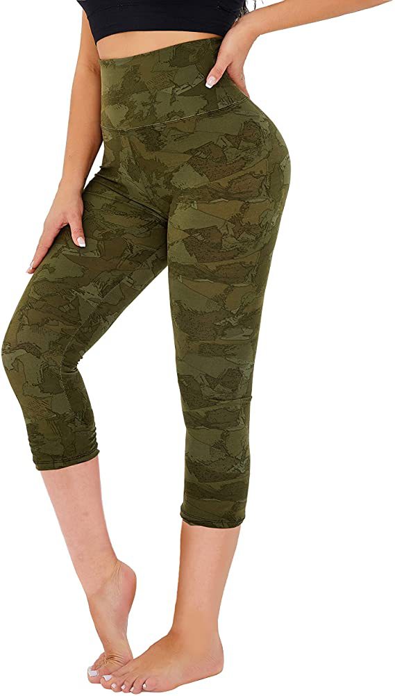 Cropped High-Rise Leggings – USA Flag Print Patriotic Workout Pants 