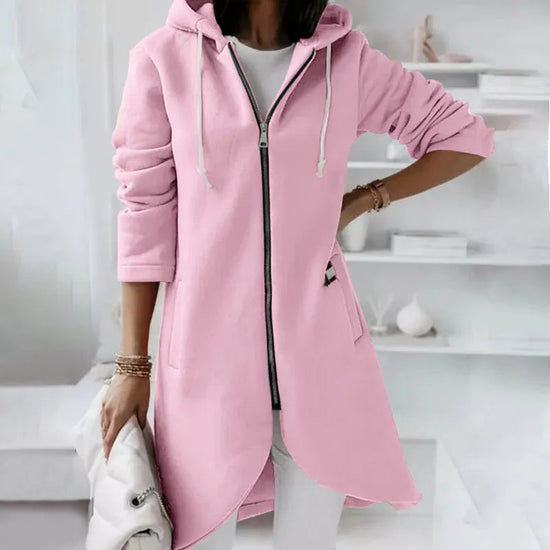 Street Zip Hooded Velvet-Lined Sweatshirt Women | Cozy Streetwear 
