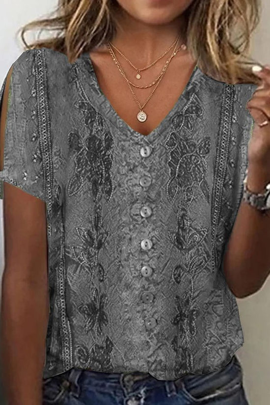 Women’s Lace Heart Print T-Shirt – Summer Short Sleeve Casual Top 