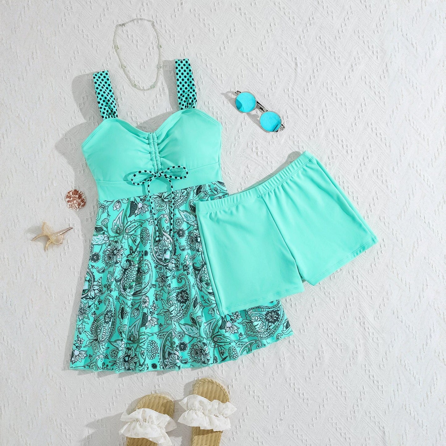 European And American-style Printed Dress-style Swimsuit For Women 