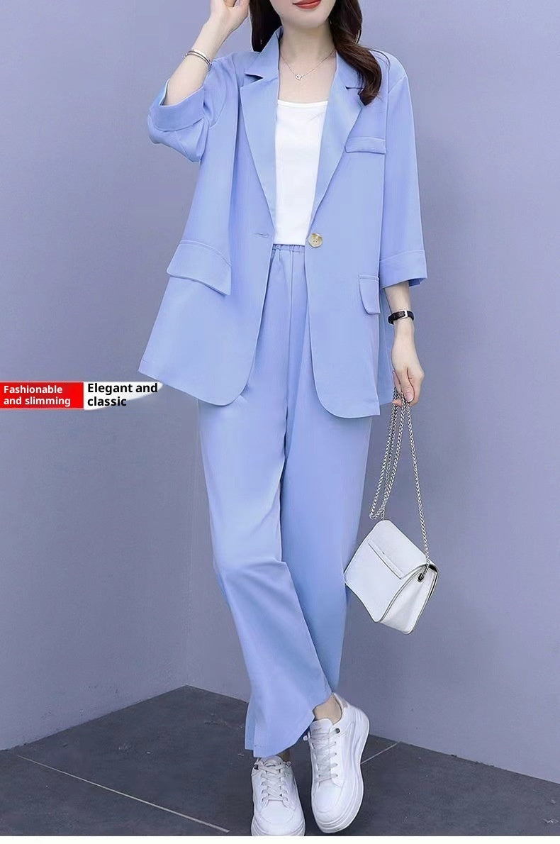SpringAutumn New Style Professional Long Sleeve Suit Jacket And Pants Two Piece Set 