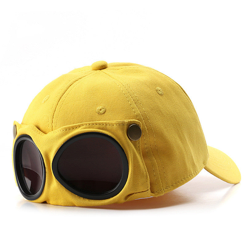 Aviator Baseball Cap – Unisex Summer Hat with Built-In Sunglasses 