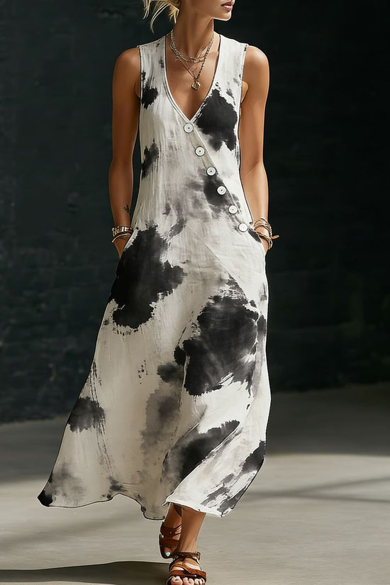 Loose-fitting V-neck Cross-over Shirt And Wide-leg Pants 