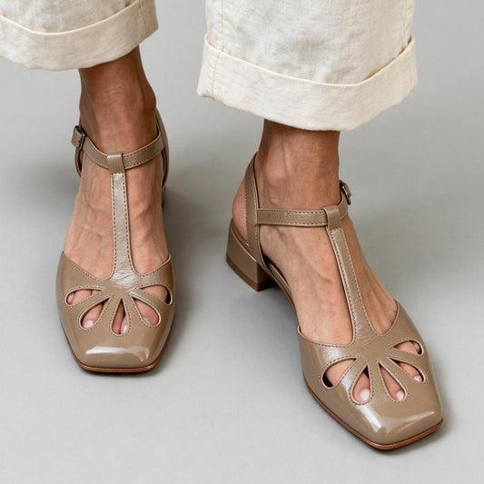 Made to order ships in 3–5 days Retro T-shaped buckle strap Roman hollow sandals for women 