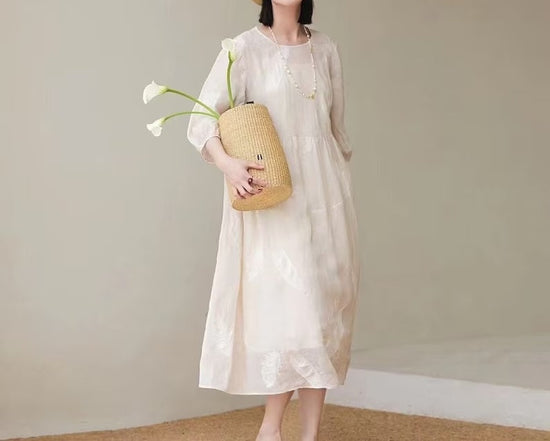 Women's Fashion Personality Linen Dress CJ US