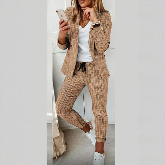 Women’s Plaid Two‑Piece Suit Set CJ US