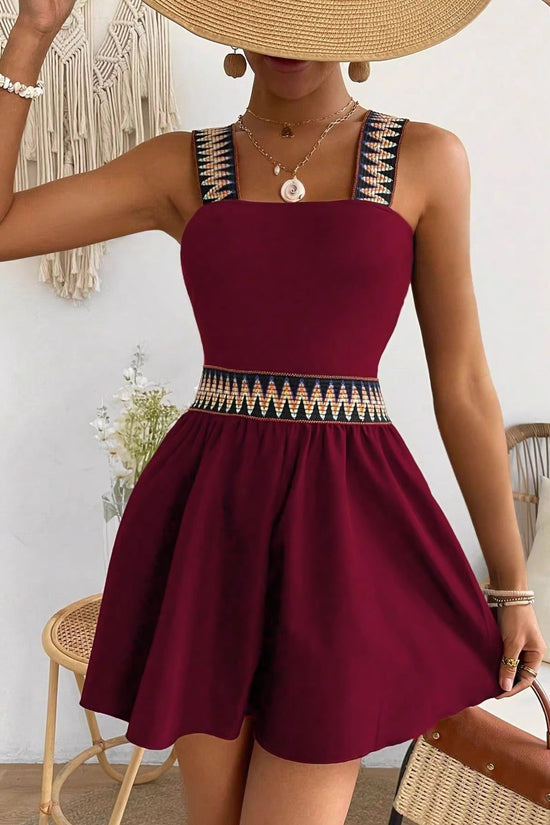 Casual Resort-style Wide-leg Jumpsuit With A Cinched Waist 