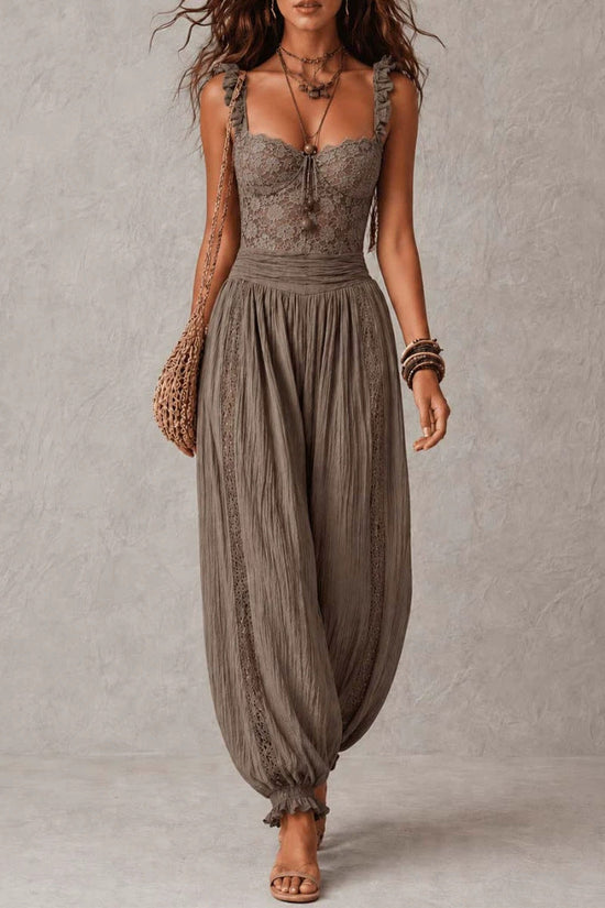 New Women's Harlan Pants Fashion Elegant Lace Sexy Jumpsuit 