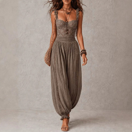 New Women's Harlan Pants Fashion Elegant Lace Sexy Jumpsuit 