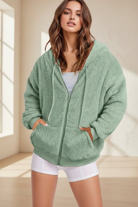 Autumn Winter Casual Long Solid Color Hoodie 