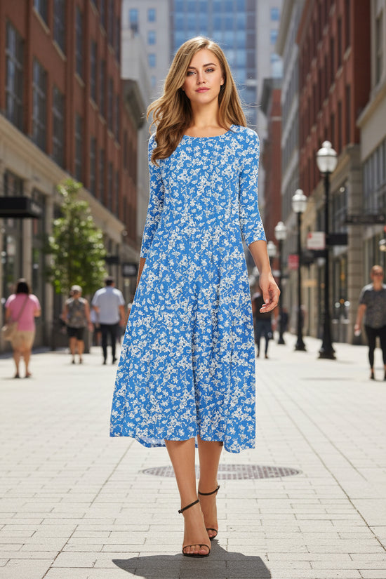 Women's Fashion Floral Slim-fit Short-sleeve Dress 