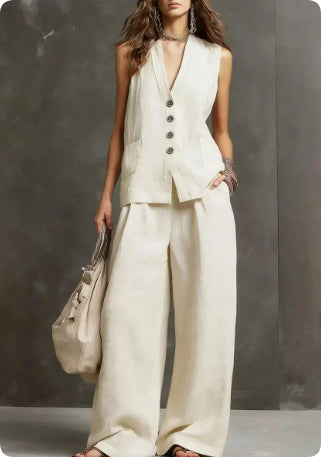 Seasonal Laid-back Linen Suit 