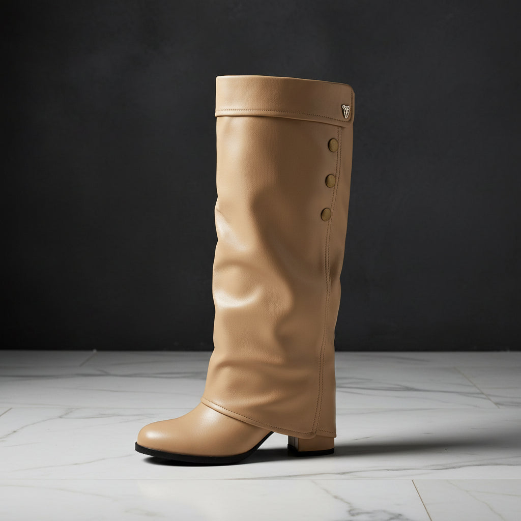 Autumn and winter high heels, thick heels, one foot stomping, warehouse tube high pass boots for women 