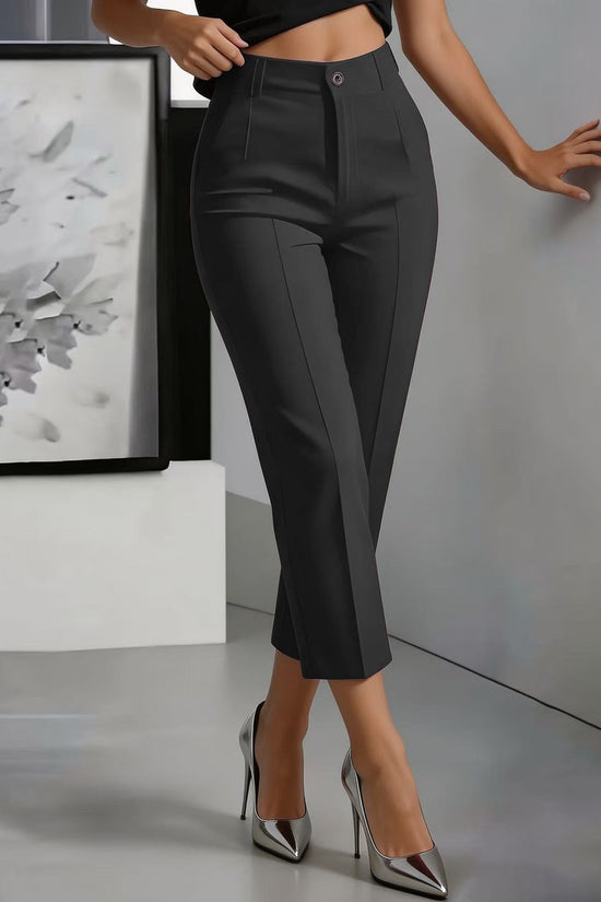 Women's High-Waisted Drapey Straight-Leg Pants 