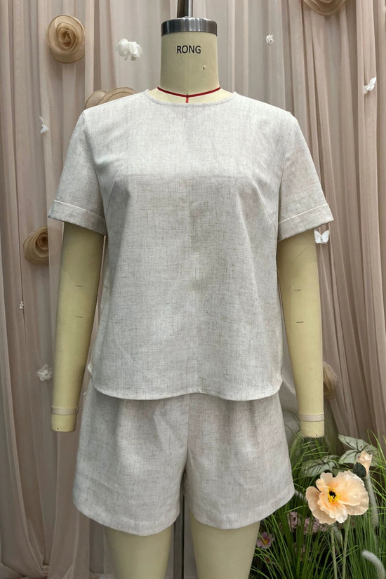 Summer loose short sleeved top+shorts two-piece set 