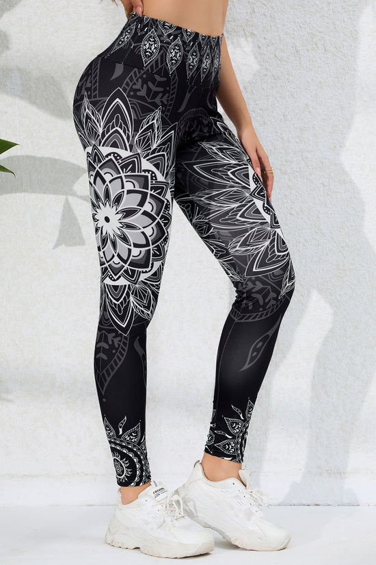 Watercolor Print Yoga Pants for Women, High-Waisted, Tummy-Control, Butt-Lifting, Quick-Dry, Ankle-Length Fitness Workout Leggings