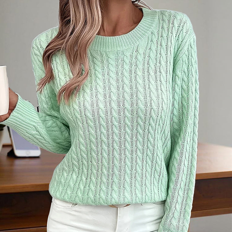 Women’s Textured Crew‑Neck Pullover Top CJ US