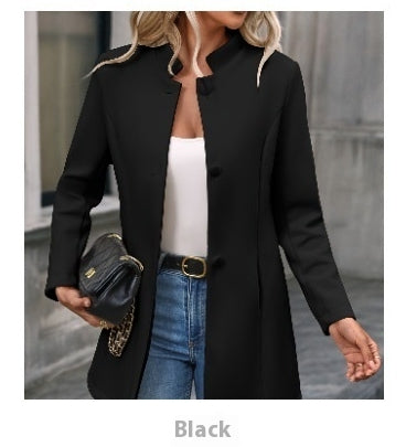 Women’s Elegant Single-Breasted Winter Overcoat - FitiqueFit
