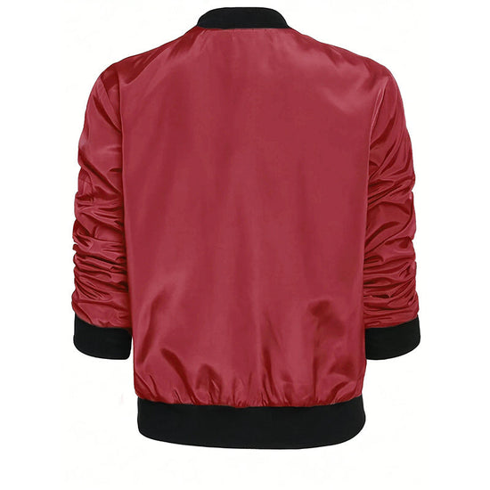 Minimalist Color-Block Stand-Collar Zip Jacket CJ