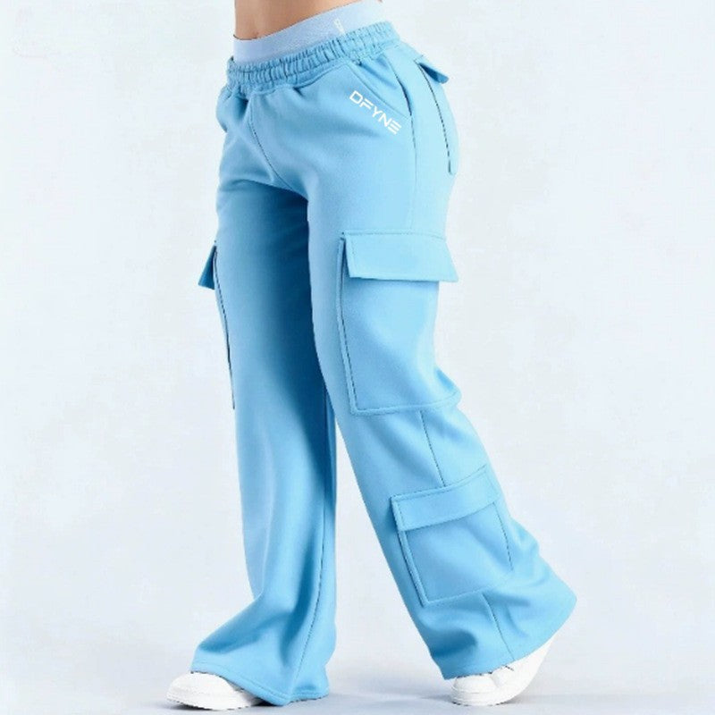 Fashionable Solid-Colored Casual All-Match Pants With Pockets 