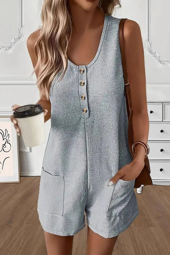 Casual Buttoned-pocket Vest Jumpsuit 