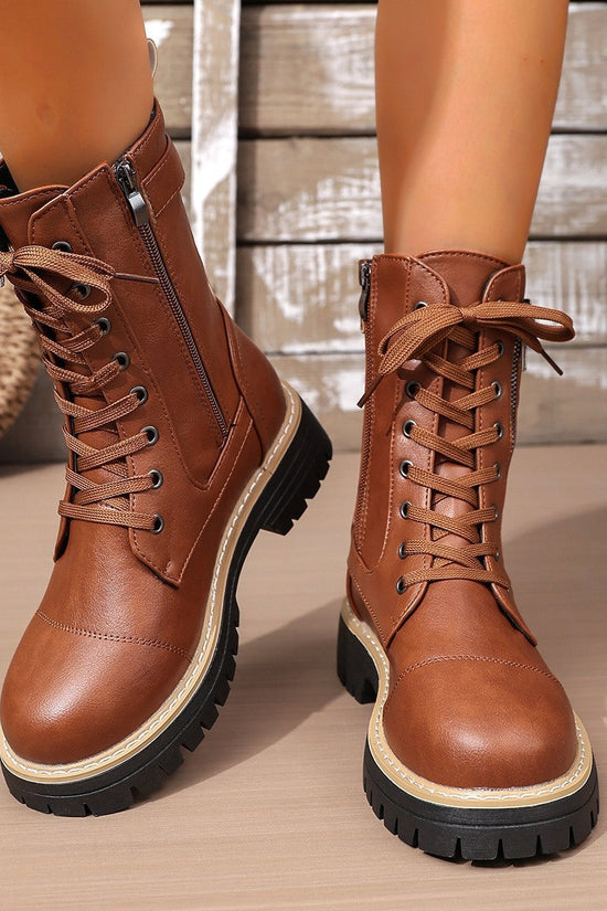 Solid Color Low Heel Mid Boots for Women — Sleek & Comfortable CJ