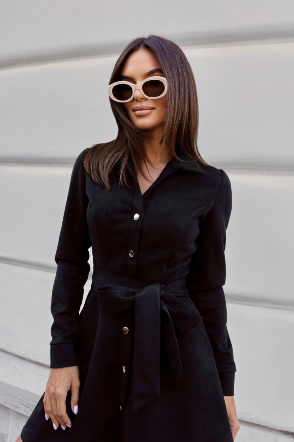 Womens Loose Plus-Size Lace-Up Dress 