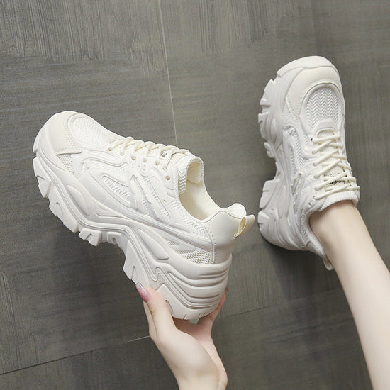 Women's Thick Bottom Breathable White Shoes CJ