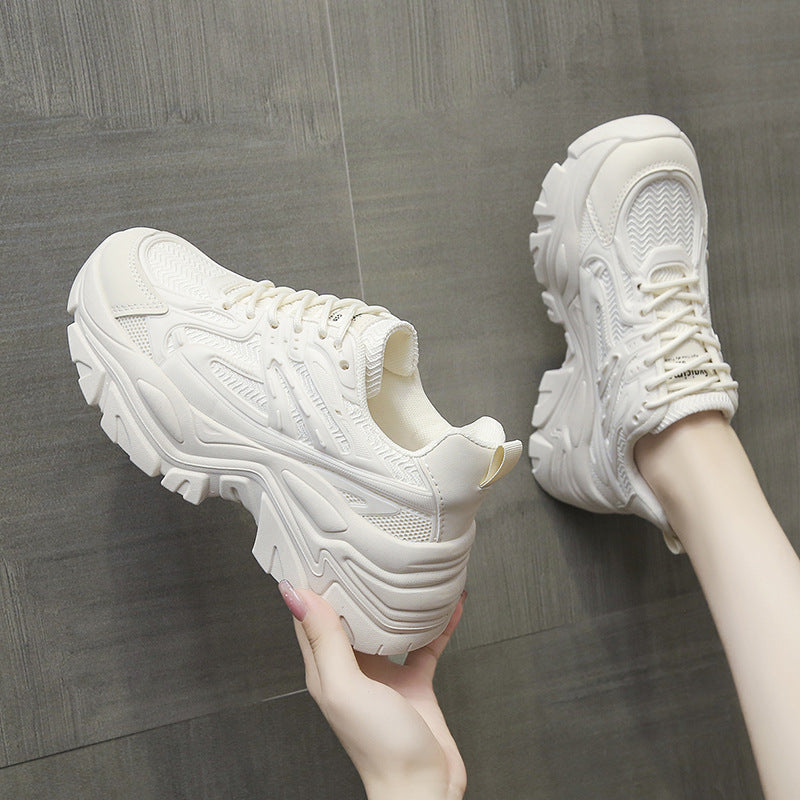 Women's Thick Bottom Breathable White Shoes CJ