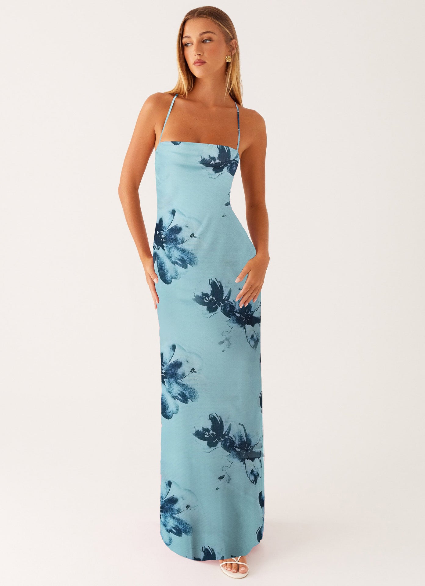 Womens Printed Sleeveless Strap Bodycon Dress 