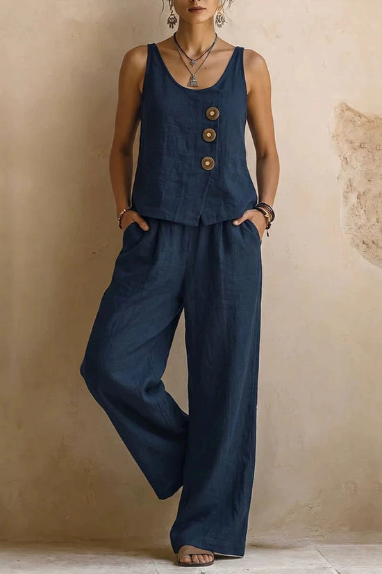 Women's Casual Sleeveless Tank Top And Pants Set 
