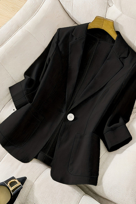 Three-quarter-sleeve Single-button Professional Casual Blazer 