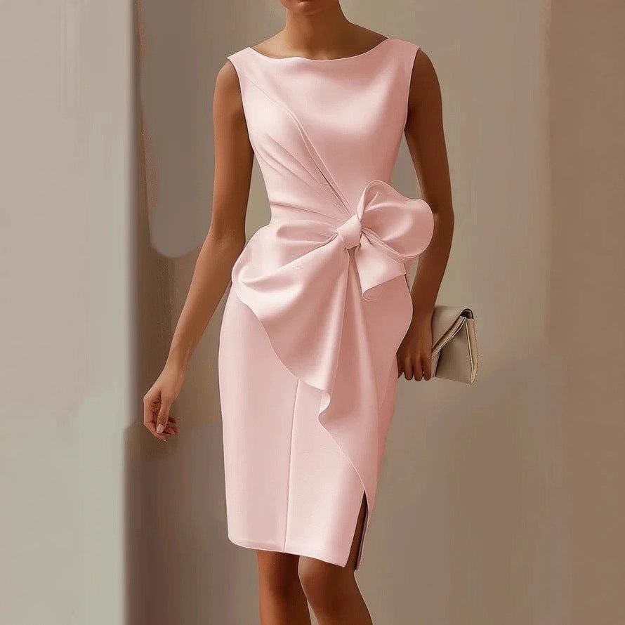 Bow-knot Fashion Sleeveless Midi Dress 