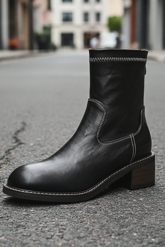 Women's Simple And Casual Mid-heel Martin Boots CJ
