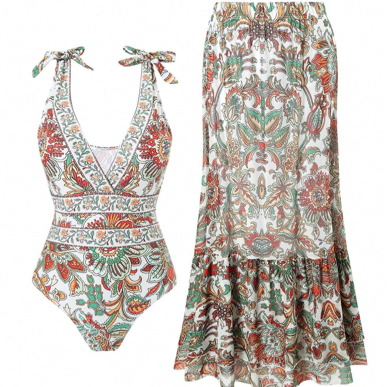 Ethnic Style One-piece Swimsuit For Women Beach Suit CJ