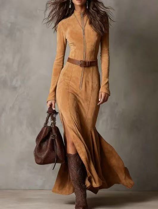 Zipper lapel jumpsuit 