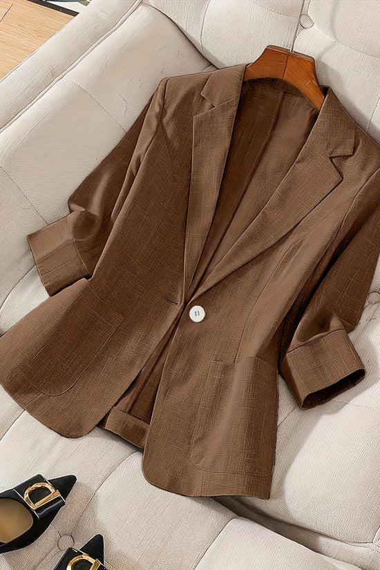 Three-quarter-sleeve Single-button Professional Casual Blazer 