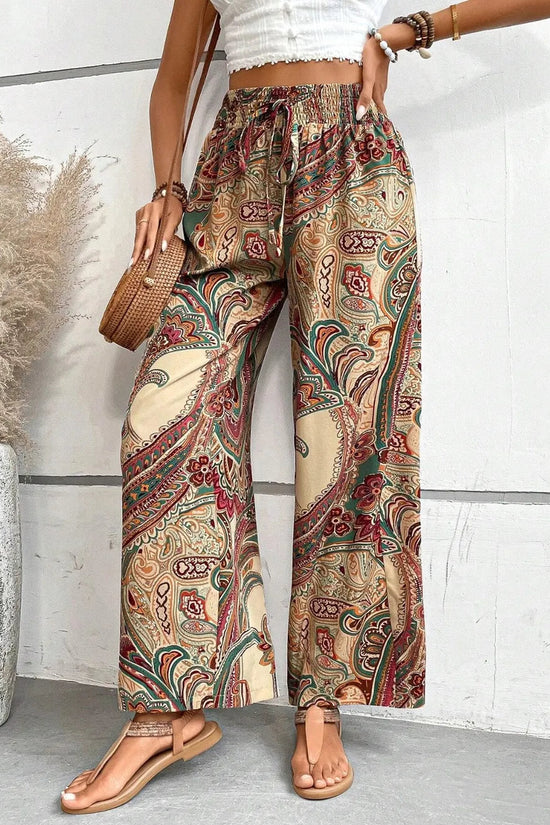 Printed Wide Leg Pants 
