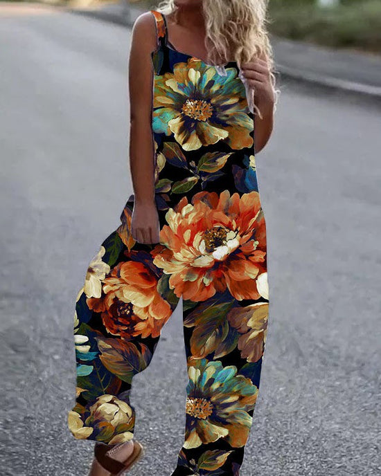Women’s Butterfly Print Overalls 