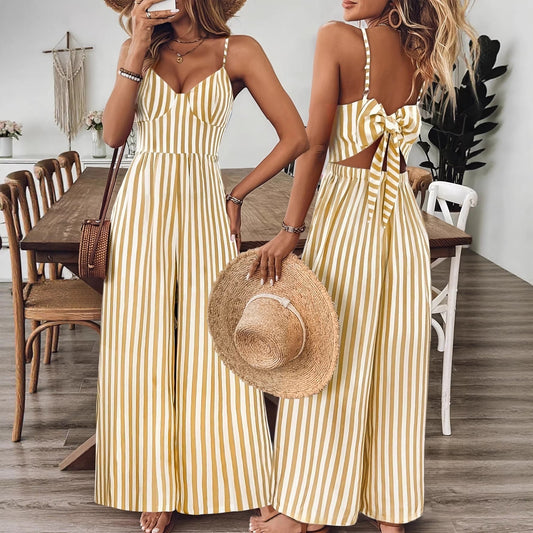 Loose-fitting Sleeveless Backless Jumpsuit For Women 