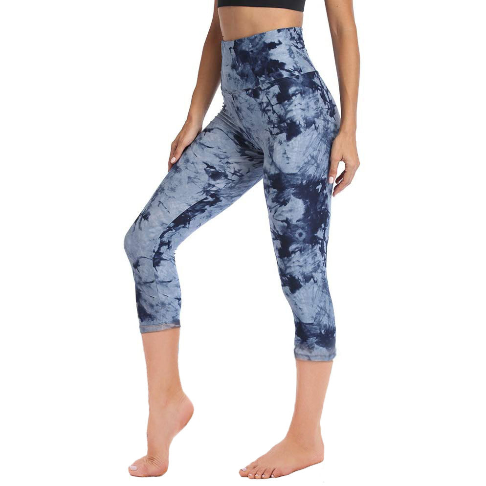 Cropped High-Rise Leggings – USA Flag Print Patriotic Workout Pants 