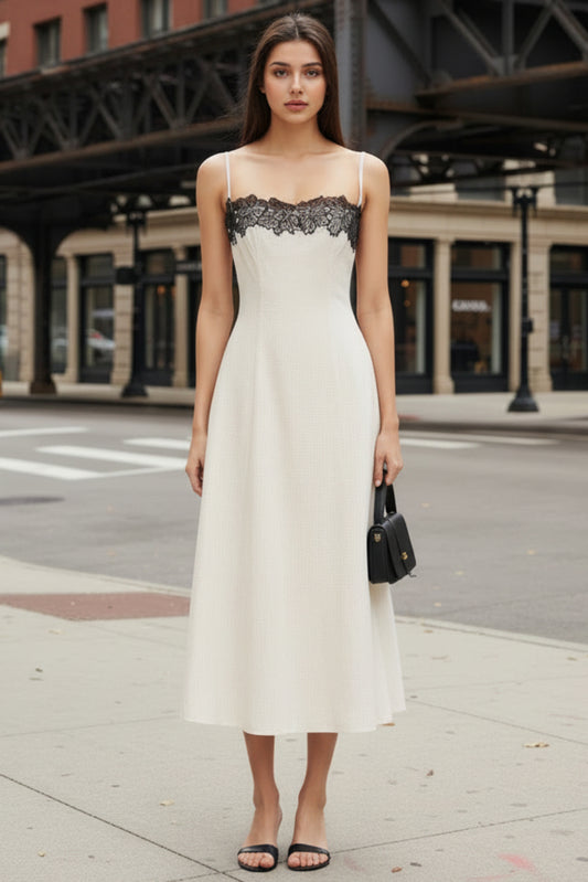 Lace contrasting camisole women's dress 
