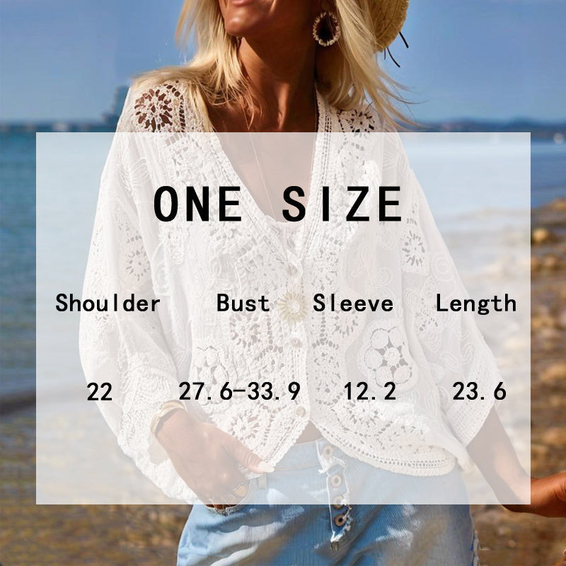 Boho Lace V-Neck Cardigan CJ US