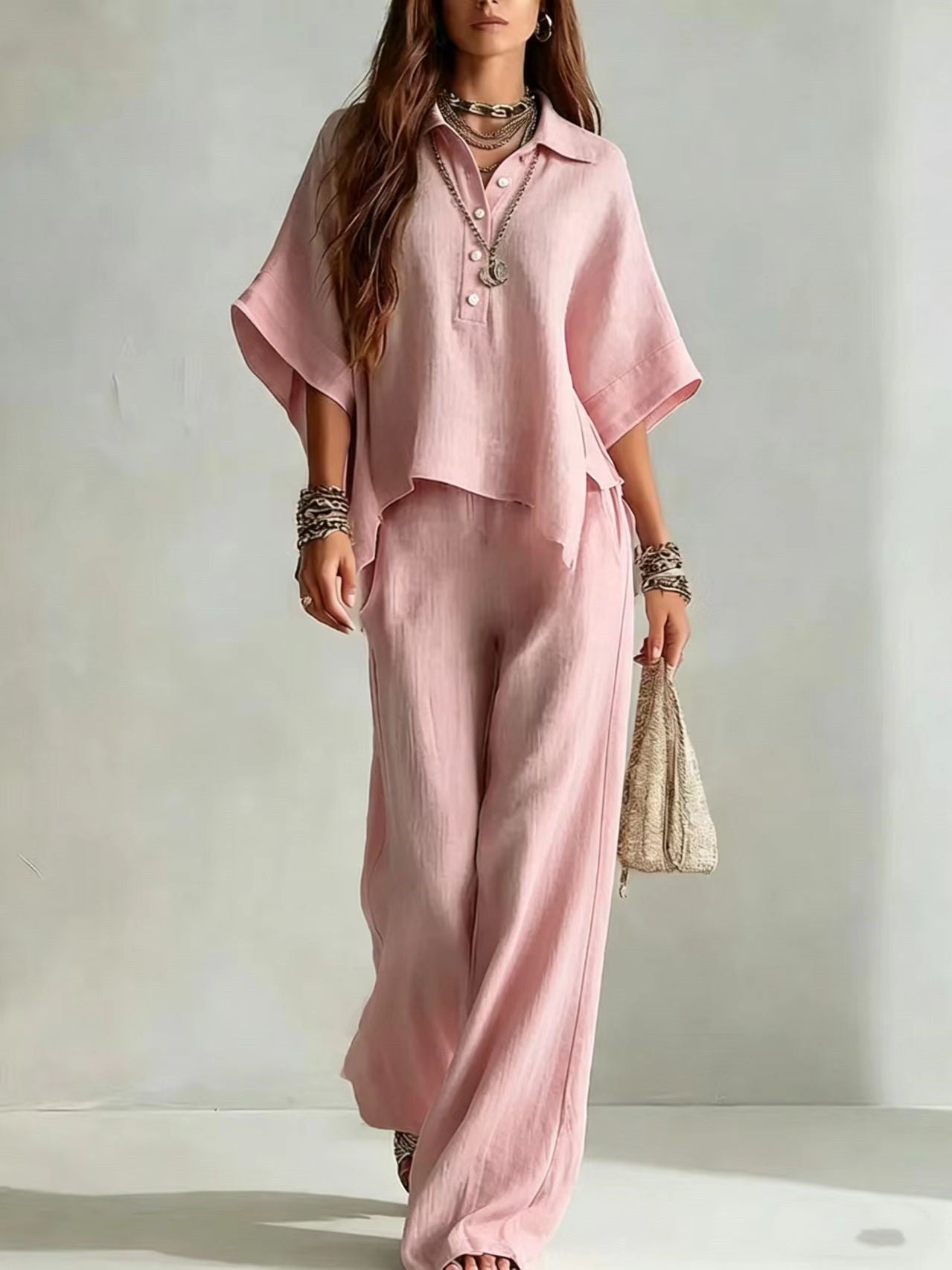 Women's Casual Sleeveless Top & Full-Length Pants Two-Piece Set 